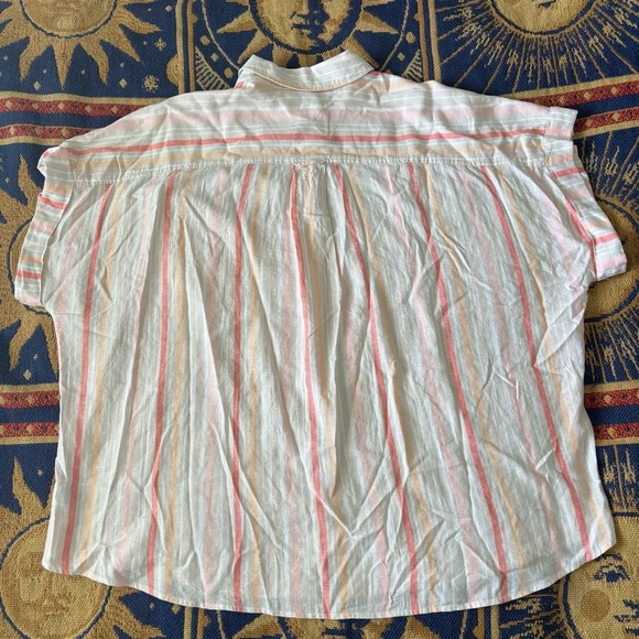 Terra & Sky Women’s Linen Plus Size Short-Sleeve Button-Front Camp Shirt Size 3X - Picture 5 of 8